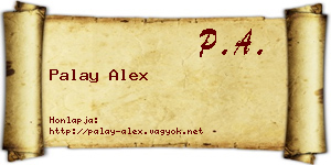 Palay Alex névjegykártya